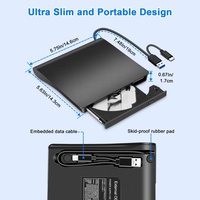Lecteur-graveur de Blu-ray 3D haute vitesse en gros, graveur externe de Blu-ray pour PC, lecteur de Blu-ray 4K, graveur de disques Blu-ray