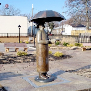 Giardino esterno <span class=keywords><strong>in</strong></span> ottone Jean <span class=keywords><strong>Michel</strong></span> Folon scultura <span class=keywords><strong>in</strong></span> bronzo uomo che tiene la statua dell'ombrello - Product Image 1