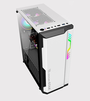 Boîtier de jeu ATX Mid Tower en alliage d'aluminium OEM Century Star USB3.0, nouveau style, bande ARGB, verre trempé, noir + blanc, haute qualité