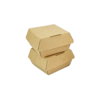 Carton jetable personnalisé emballage à emporter pour hamburger Burger à clapet en papier kraft boîte d'emballage alimentaire