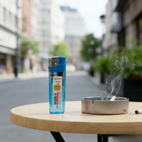 Briquets électroniques à gaz économiques, grands briquets de table pour fumeurs, briquets en plastique recyclé tendance, blancs