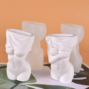 Molde de silicona INTODIY nórdico creativo para florero con diseño de cuerpo femenino, maceta, portalápices, molde de yeso para cerámica - Product Image 2