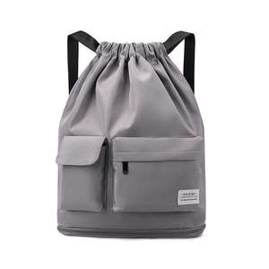 Sac à dos promotionnel en nylon polyester 210D imperméable avec cordon de serrage et poche, personnalisable avec logo pour activités extérieures - Product Image 4