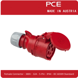 Conector Industrial PCE Original, Nuevo, Importado de <span class=keywords><strong>Austria</strong></span>, <span class=keywords><strong>Enchufe</strong></span> y Tomacorriente 380V-32A-5 Pines-IP44-Typ225 - Product Image 2