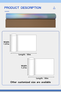 <span class=keywords><strong>Vinyle</strong></span> adhésif holographique PVC <span class=keywords><strong>imprimable</strong></span> pour publicité automobile, effet arc-en-ciel brillant - Product Image 6
