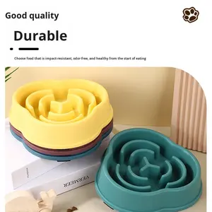 Cuenco de plástico antideslizante para mascotas con nuevo patrón sólido transfronterizo, comedero lento para perros y gatos <span class=keywords><strong>Benz</strong></span>, cuenco educativo saludable - Product Image 4