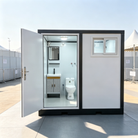 Unité de salle de bain sanitaire préfabriquée de luxe, portable et modulaire, avec toilettes et douche, design moderne, pour extérieur, pod de salle de bain intégré