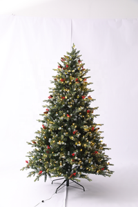 Bán buôn 6ft 7ft 8ft LED pre-ánh sáng sơn trắng sang trọng New Cây giáng sinh với <span class=keywords><strong>Red</strong></span> Berry Pine Cone - Product Image 5