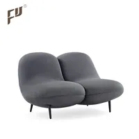 Foshan Furicco Produk Penjualan Terbaik Sofa Furnitur Rumah Sofa Mini Set Sofa Kulit Melengkung Mewah Ruang Tamu