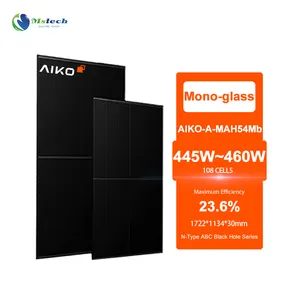 Aiko Golden Supplier N Type New Tech Ibc Module Aiko-A-Mah54Mb 445W 450W 455W 460W Abc Black Hole Solar Panel For Home System