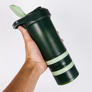 Bouteille d'eau de sport en plastique sans BPA avec logo personnalisé en gros, 400 ml, 600 ml, gobelet Haker, shaker de protéines pour la salle de sport - Product Image 3