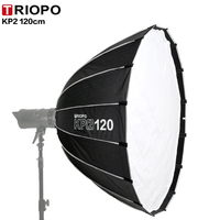 TRIOPO KP2-120 KP2 120cm Softbox parabolique profond portable à dégagement rapide avec grille, monture Bowens, pour studio photo et vidéo, flash