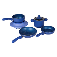 Ensemble de casseroles tendance 2025, mini, écologique, 5 pièces, ensemble de batterie de cuisine multifonction en aluminium avec casseroles et poêles et couvercle