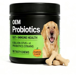 Probióticos para Perros con Fórmula Personalizada, Masticables Blandos, Altos en Proteínas, Apoyo para Alergias, Suplemento Digestivo para Mascotas, Glucosamina y Condroitina Orgánicas - Product Image 1