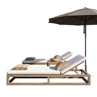 Ensemble de canapés modernes pour l'extérieur, chaise de loisirs, meubles de luxe en teck pour patio, balcon, jardin, imperméable et durable