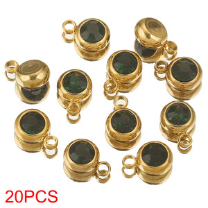 18K Or Couleur-Préservation DIY Diamant Tasse En Acier Inoxydable Vertical Anneau Suspendu Zircon Pendentif À La Mode Pendentifs Charmes - Product Image 6