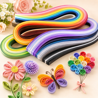 Vente en gros de bandes de papier à quilling YUCHEN colorées, couleurs assorties, imprimées en typographie, taille personnalisée pour la création de cartes et l'artisanat du papier