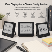 Reloj Calendario de Escritorio Kylendar Mini de 4.2 Pulgadas con Pantalla de Papel Electrónico, Reloj Mundial para Estudiantes, Ideal para Tareas, Clases en Línea, Dormitorios y Salas de Estudio