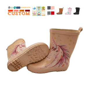 Khám Phá Những Ngày Mưa Tùy Chỉnh Khởi Động Trẻ Em Vườn Giày An Toàn Grip Vui Vẻ Ngựa In Bền Cao Su Mưa Khởi Động Cho Puddle Chơi - Product Image 1