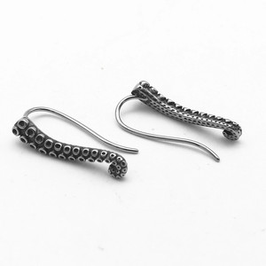 Pendientes yunnique de acero de titanio con diseño de garra de pez octogonal, forma geométrica de garra de pulpo con lunares para uso en la moda - Product Image 3