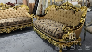 Lo último en muebles antiguos de palacio para sala de estar, juego de sofás grandes de madera de Italia <span class=keywords><strong>del</strong></span> <span class=keywords><strong>siglo</strong></span> <span class=keywords><strong>XIX</strong></span>, decoración clásica dorada, sofás de lujo reales - Product Image 5