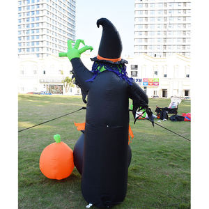 Outdoor <b>Halloween</b> Blow Ups Holiday Party Decoration 6FT <b>Inflatable</b> Witch with Tank Built-in LED Light - Product Image 5