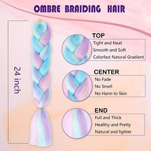 Extensions de <span class=keywords><strong>cheveux</strong></span> synthétiques en fibre haute température, tresses courtes bob crochet 48 pouces, lisses yaki, jumbo, pas chères - Product Image 2