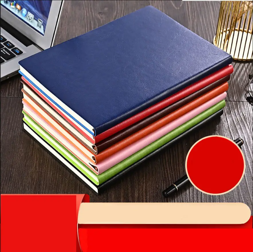 Cahier de voyage rétro en PU A5 pour étudiant créatif couverture en cuir souple pour affaires bloc-notes de conception de reliure à feuilles mobiles