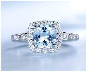 925 Sterling Silver Sky Blue zircone anelli gioielli regolabili bracciale orecchini pendenti collane per donne regalo di nozze