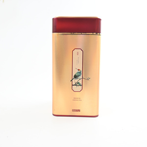 Rectangular Tinplate Tea Can Airtight <b>Metal</b> Packaging <b>Box</b> Lacquered Tin Container Custom Silk Screen Printing for Tea Coffee - Product Image 1