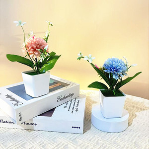 Chrysanthème artificiel en pot, plante bonsaï, 16 cm, décoration intérieure, ornement - Product Image 3