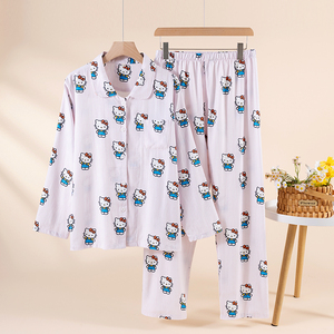 Pijamas de Algodón para Mujer, Manga Larga Holgada, 2 Piezas, Ropa de Dormir, Estilo Popular, Múltiples Colores Disponibles, Conjunto de Pijamas Suaves para Mujer - Product Image 5