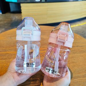 Pretty Duckbill Straw Cup 350ml Portable Water Bottle For Outdoor Use - Product Image 2