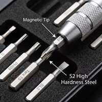 Kit de 24 tournevis de précision avec embouts magnétiques en acier S2, étui en alliage d'aluminium, outils de réparation pour téléphone, montre, ordinateur portable, tablette (OEM)