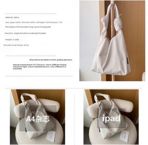 Bolso Tote de Nylon Vintage con Logotipo Personalizado, Estilo Coreano, Gran Capacidad, Bolso de Hombro Simple y Elegante para Mujer, Bolso Bandolera - Product Image 4