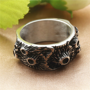 Anillo Volcánico de Acero Inoxidable con Patrón de Llama, Joyería Punk Unisex, Accesorio para Fiestas - Product Image 1