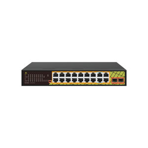 Genata สวิตช์2.5G SFP POE <span class=keywords><strong>20</strong></span>พอร์ตสำหรับระบบ CCTV พอร์ต16 POE 240W IEEE802.3af /at/bt Watchdog 6KV ป้องกันฟ้าผ่า - Product Image 1