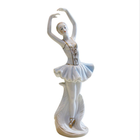 Décoration d'intérieur, figurine en céramique et émail, design danseuse de ballet, décoration en céramique, porcelaine émaillée, figurine de fille européenne, dame dansante