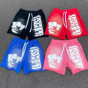 Kangxin Shorts de verão personalizados Oem Shorts bordados com logotipo de moda urbana Shorts de terry francês Shorts de lavagem ácida vintage