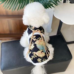 Ropa de Invierno para Mascotas, Estilo Chino, Traje Tang para Perros, Forrado de Felpa, Chaleco Acolchado de Algodón para Festivales - Product Image 3