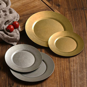 Platos de Acero Inoxidable 304 de Grado Alimenticio para Cena <span class=keywords><strong>en</strong></span> Hoteles Elegantes, Diseño Clásico, Duraderos, Aptos para Lavavajillas, para Ensaladas y Pizzas - Product Image 1
