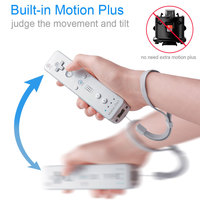 Accessoires de jeu 2 en 1, télécommande Motion Plus et manettes Nunchuck avec moteur de vibration pour console Wii