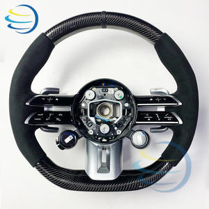 Volant en fibre de carbone pour Mercedes-Benz <span class=keywords><strong>AMG</strong></span> C63 C43 G63 CLS W218 W219 550 <span class=keywords><strong>500</strong></span> Classe A V W177 A200 W447 CLK W209, directement de l'usine - Product Image 6