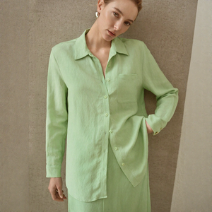 <span class=keywords><strong>Camicia</strong></span> da <span class=keywords><strong>donna</strong></span> in <span class=keywords><strong>misto</strong></span> <span class=keywords><strong>lino</strong></span> di alta qualità con bottoni e tasca sul petto |   Camicetta Comoda per il Pendolarismo, Fornitura Diretta dalla Fabbrica - Product Image 4