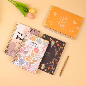 Cuaderno <span class=keywords><strong>de</strong></span> Tapa Dura, Planificador <span class=keywords><strong>de</strong></span> Presupuesto, Diario <span class=keywords><strong>de</strong></span> <span class=keywords><strong>Finanzas</strong></span>, Encuadernación en Espiral con Hojas <span class=keywords><strong>de</strong></span> Pegatinas - Product Image 4