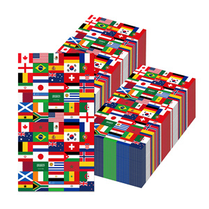Serviettes <span class=keywords><strong>de</strong></span> table jetables Huancai International Flags pour invités, serviettes <span class=keywords><strong>de</strong></span> table en papier pour le football, serviettes <span class=keywords><strong>de</strong></span> <span class=keywords><strong>toilette</strong></span> pour les fournitures <span class=keywords><strong>de</strong></span> fête - Product Image 4