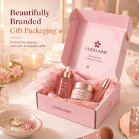 Cajas de Cartón Corrugado Reciclables al por Mayor para Envíos de Cosméticos, Color Negro y Rosa, con Impresión de Logotipo