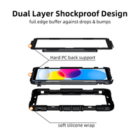 Étui robuste et résistant à la rotation 360° avec sangle de main et bandoulière pour iPad 10e/11e génération 10,9 pouces