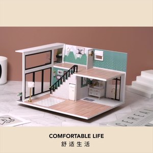 Ragazza fatta a mano piccola casa fai da te 3D Puzzle in legno giocattolo per bambini regalo di compleanno casa delle bambole giocattoli creativi vendita calda - Product Image 2