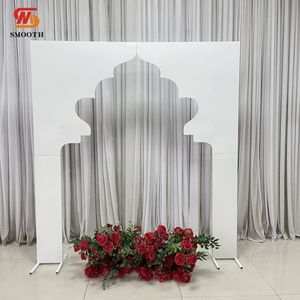 Arche de scène de mariage lisse, design de palais, décoration d'événements, support de toile de fond blanc - Product Image 1